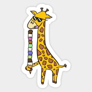 Ice Cream Giraffe Sticker